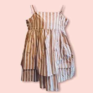 ASOS Design Tan and White Striped Dress w. Bow on the Back!